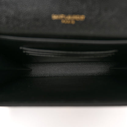 Saint Laurent Grain De Poudre Monogram Cassandra Chain Wallet Black 5 of 9