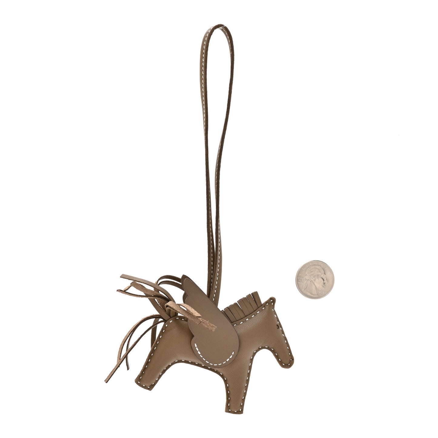 Milo Lambskin Grigri Rodeo Pegase Horse Bag Charm PM Etoupe