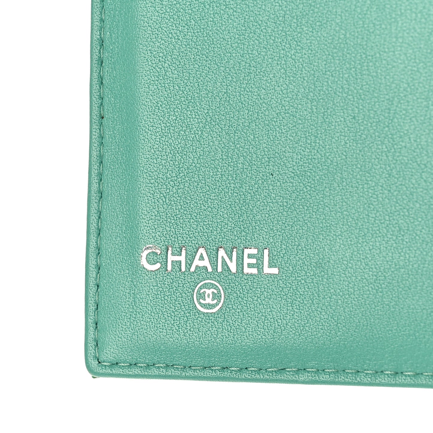 Patent Quilted Long Flap Wallet Green