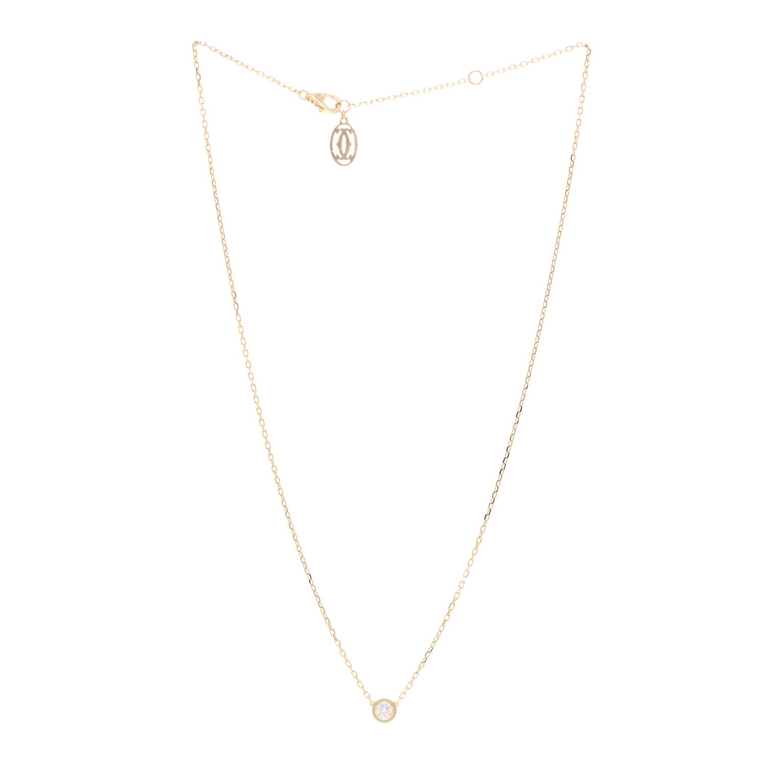 Cartier 18K Yellow Gold Diamond LM D'Amour Pendant Necklace 3 of 4
