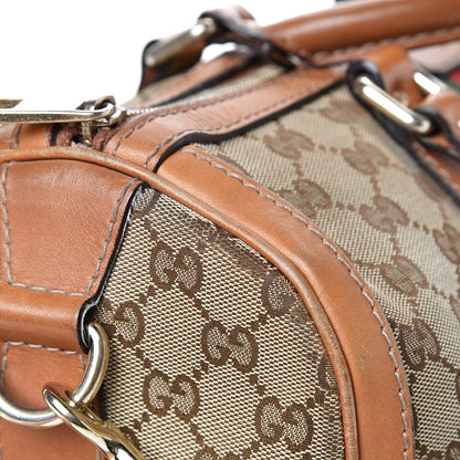Gucci Monogram Vintage Web Medium Boston Tobacco 23 of 26