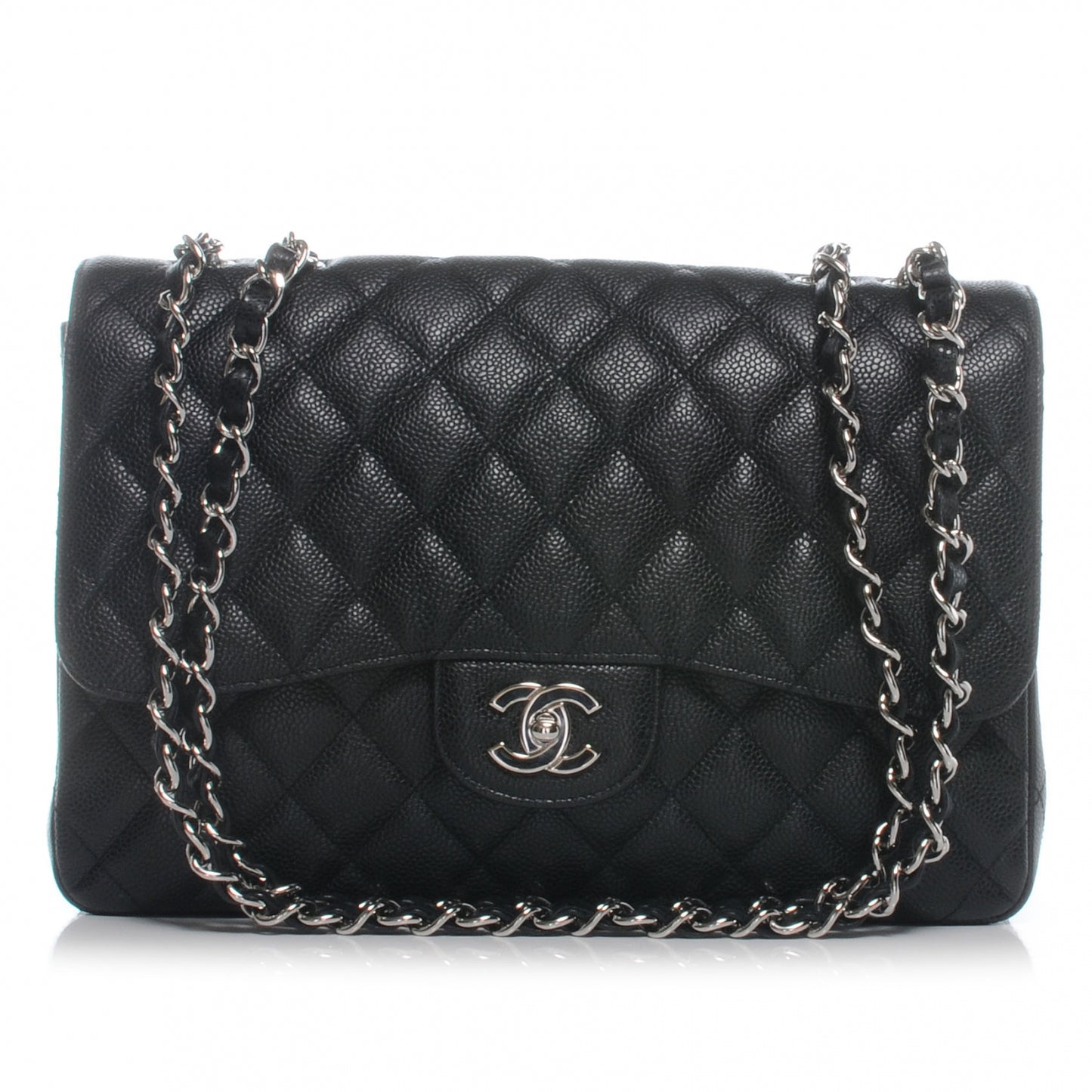 Caviar Jumbo Single Flap Black