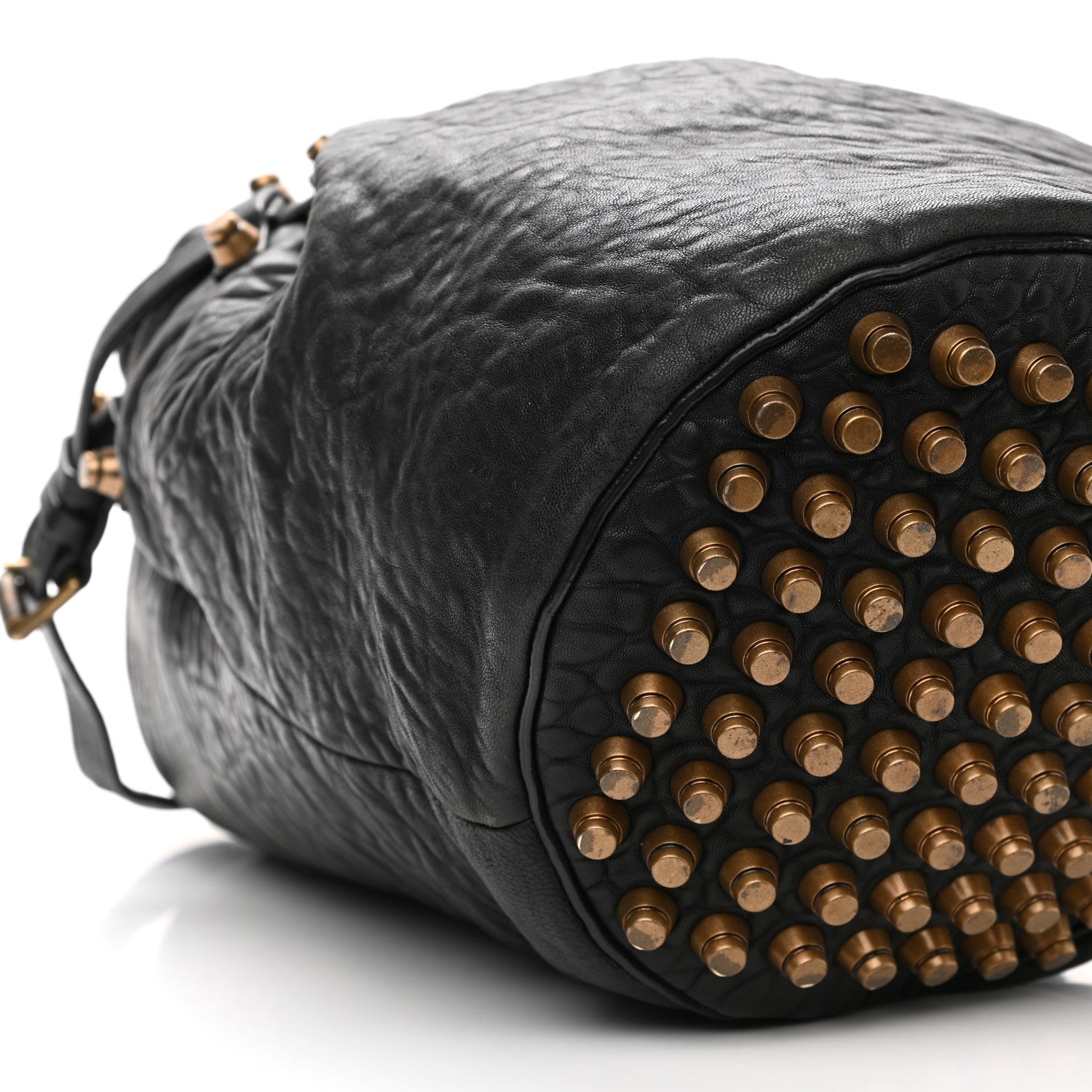 Alexander Wang Pebbled Lambskin Diego Bucket Bag Black Antique Brass Hardware 8 of 13