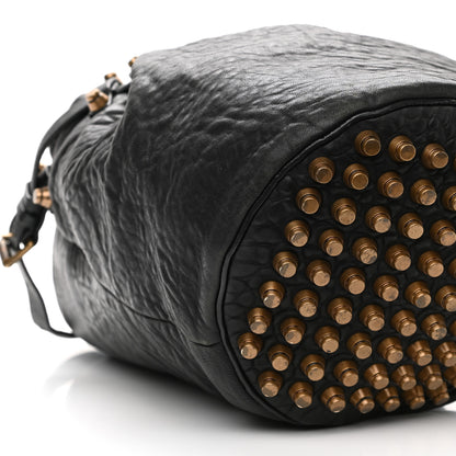 Alexander Wang Pebbled Lambskin Diego Bucket Bag Black Antique Brass Hardware 8 of 13