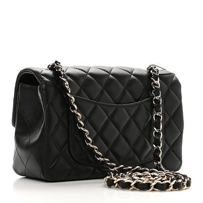 Chanel Lambskin Quilted Mini Rectangular Flap Black 3 of 9