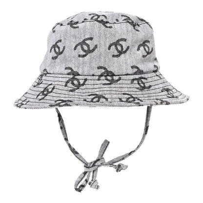 Chanel Denim CC Bucket Hat M White Black 3 of 7