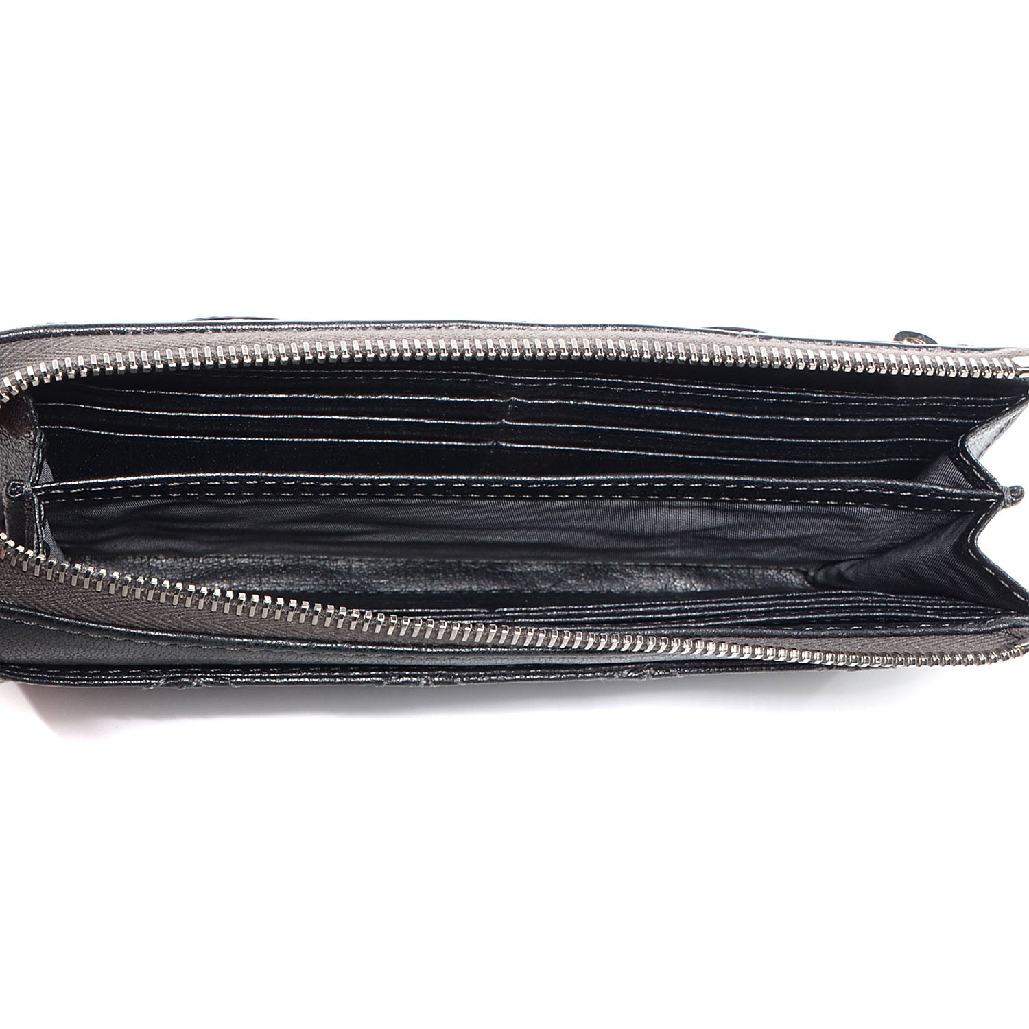 Marc Jacobs Leather Quilted Zip Clutch Wallet Anthracite 5 of 8