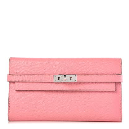 Hermes Epsom Kelly Longue Wallet Rose Confetti 2 of 35