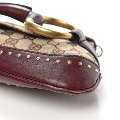 Gucci Monogram Studded Horsebit Clutch Bordeaux 9 of 14
