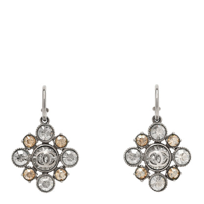 Chanel Crystal CC Dangle Earrings Silver 1 of 5