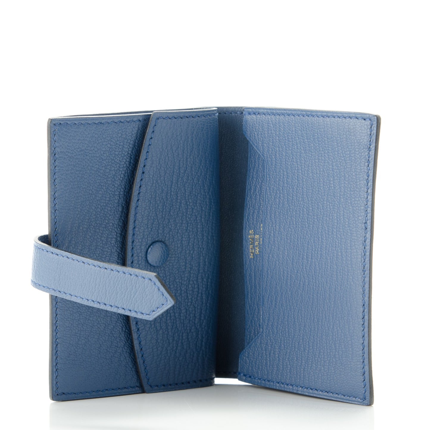 Chevre Mysore Mini Bearn Wallet Bleu Agate