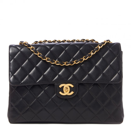 Chanel Lambskin Quilted Jumbo Single Flap Black 1 of 10