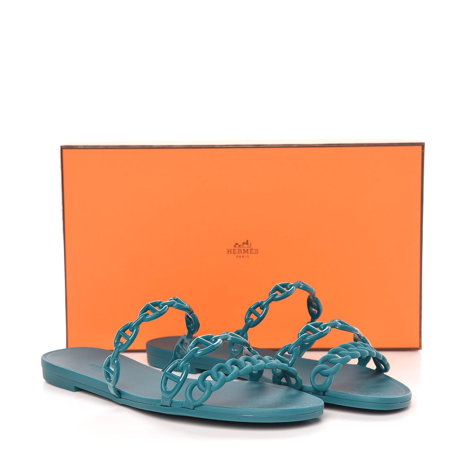 Hermes Rubber Chaine d'Ancre Rivage Sandals 36 Vert d'Ete 8 of 8