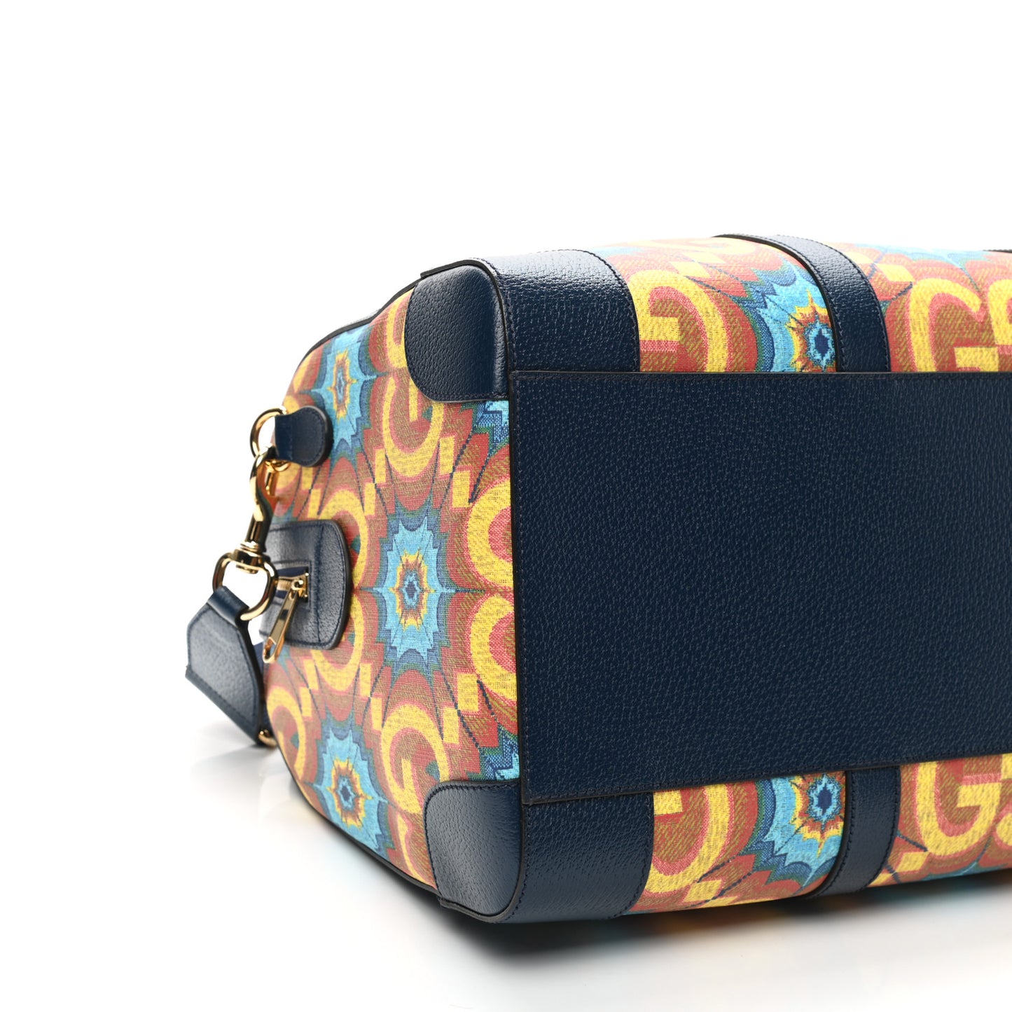 GG Supreme Kaleidoscope Calfskin Script Logo Gucci 100 Carry-On Duffle Bag Blue Orange Multicolor Blue Agata
