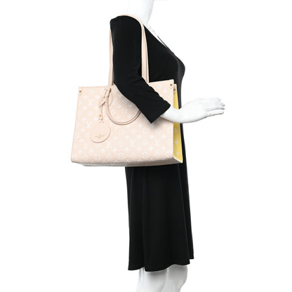 Louis Vuitton Empreinte Monogram Spring In The City Onthego MM Beige Pink Yellow 3 of 9