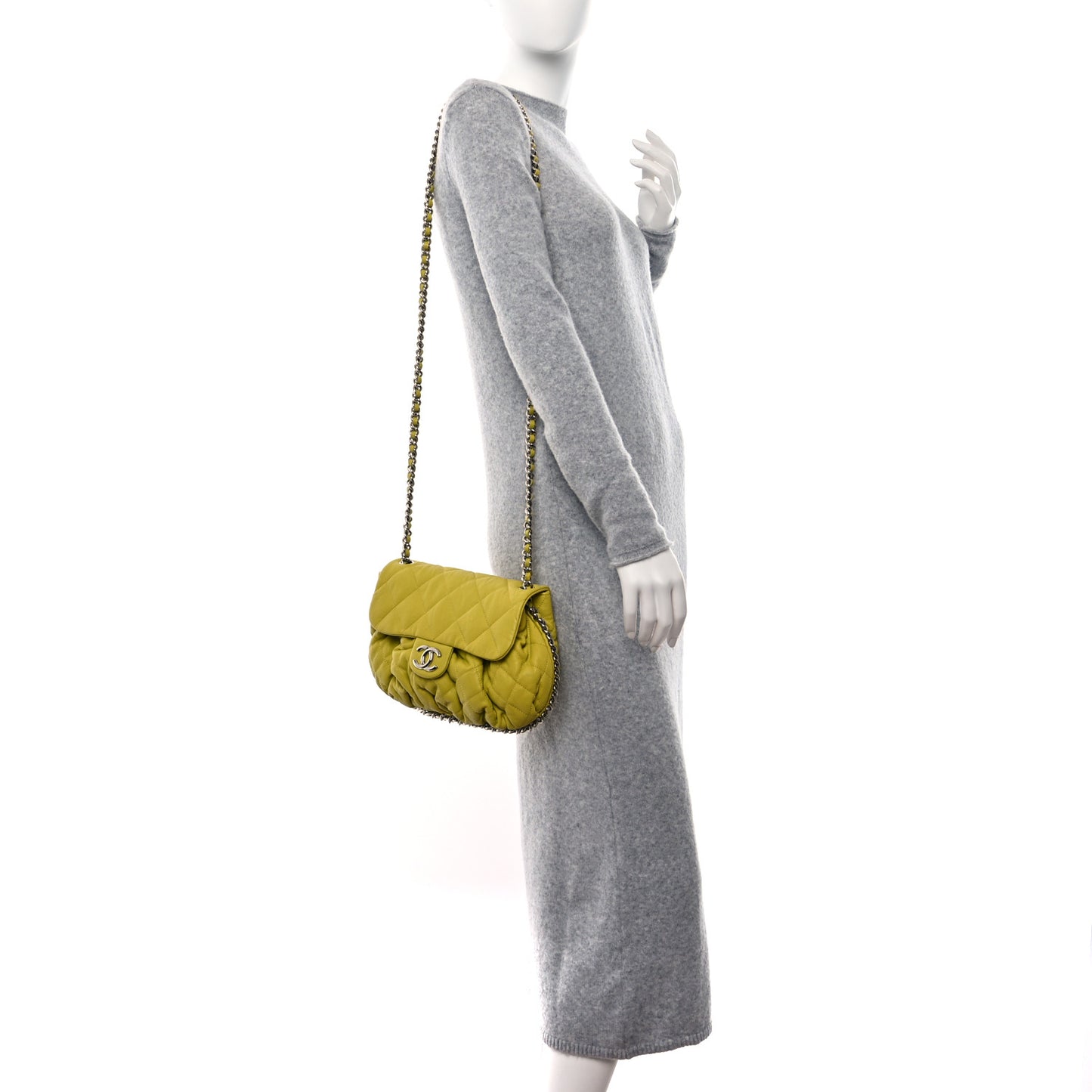 Washed Lambskin Chain Around Medium Messenger Yellow