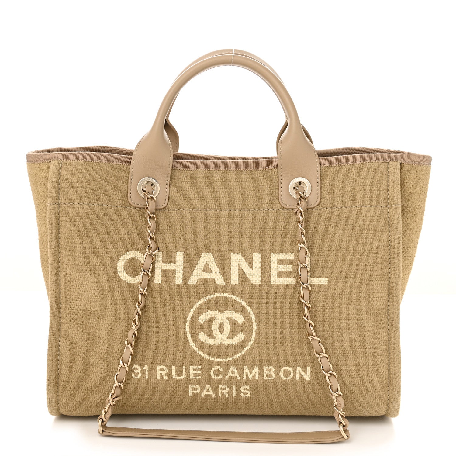 Chanel Mixed Fibers Small Deauville Tote Beige 1 of 10