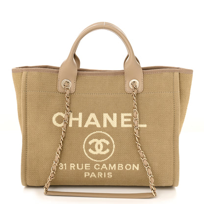 Chanel Mixed Fibers Small Deauville Tote Beige 1 of 10
