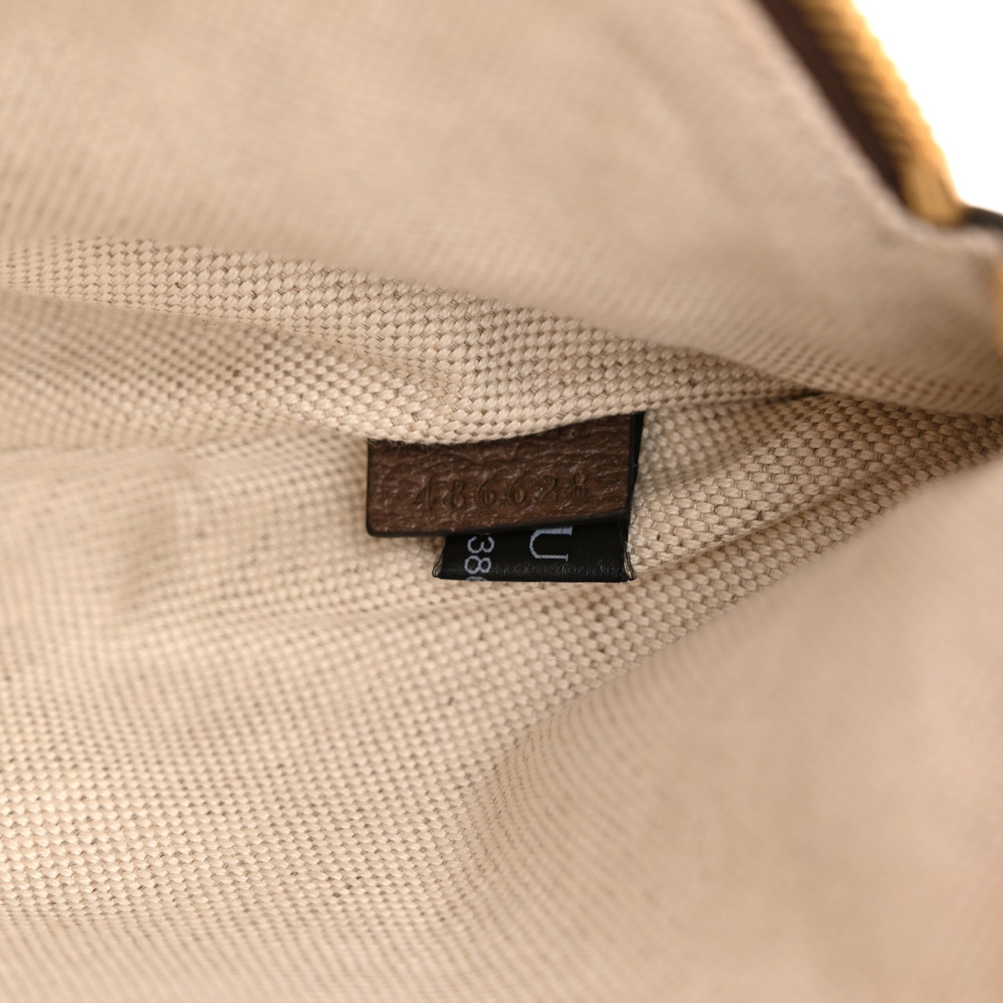 Monogram Jumbo GG Textured Dollar Calfskin Web Belt Bag Camel Ebony New Acero