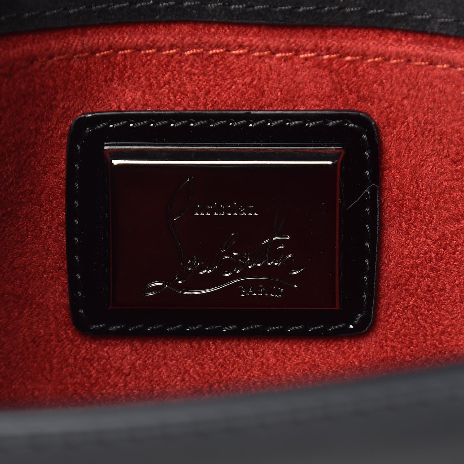Christian Louboutin Patent Vero Dodat Clutch Black 8 of 10