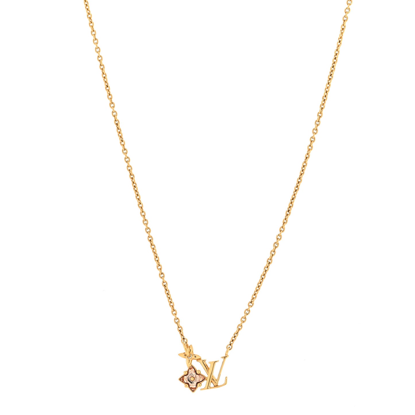 Crystal Loulougram Necklace Gold