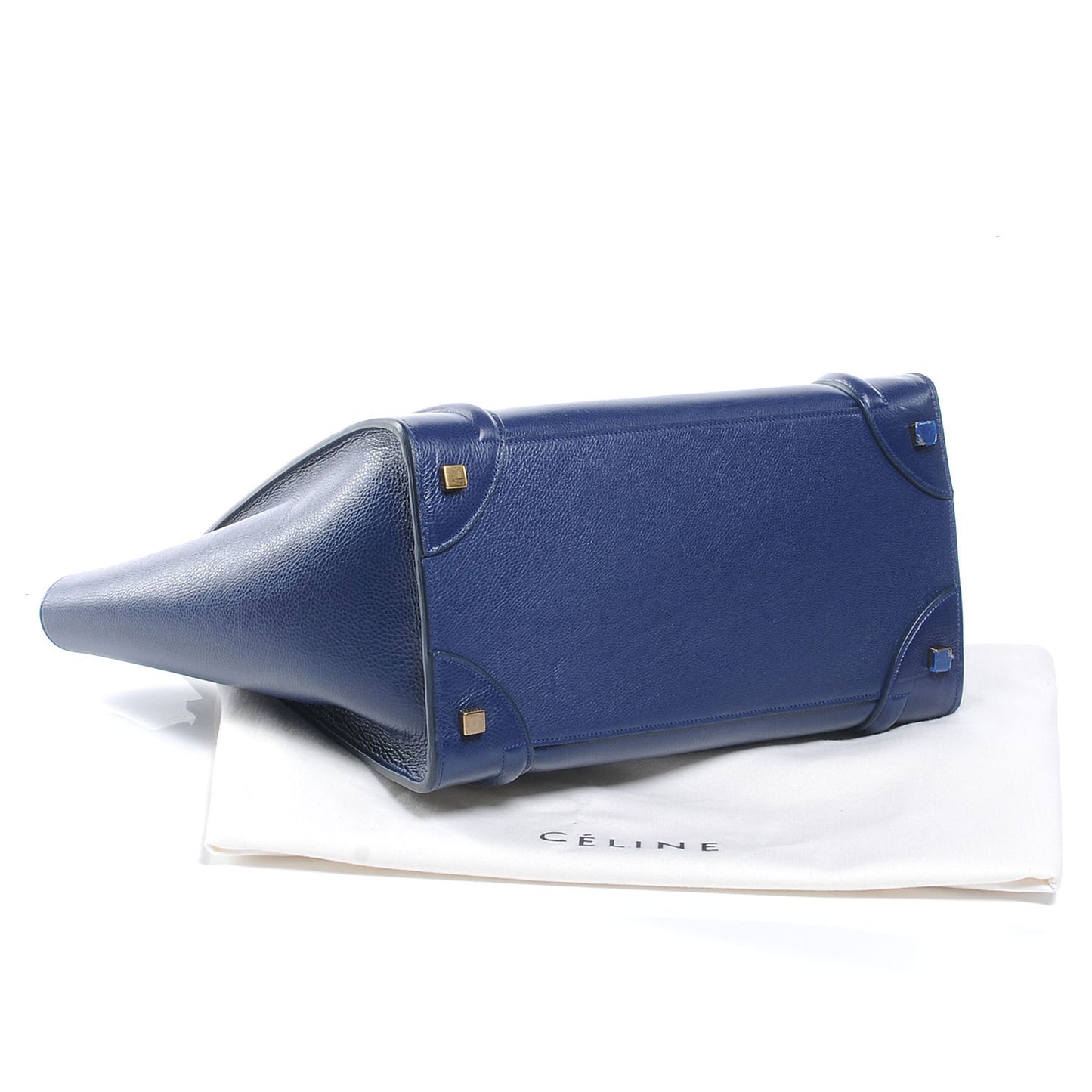 Satinated Leather Mini Luggage Ink Blue
