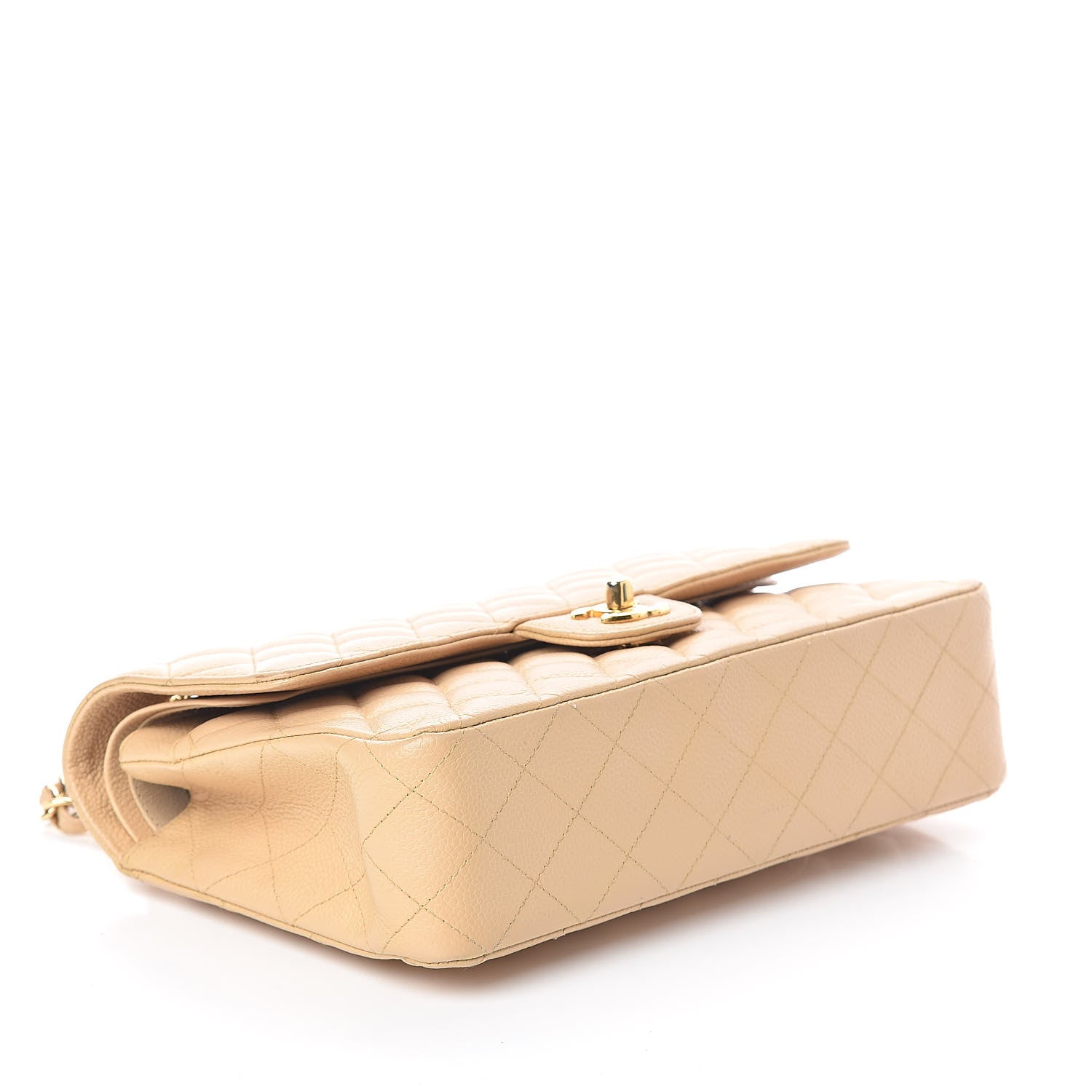 Chanel Caviar Quilted Medium Double Flap Beige Clair 4 of 10