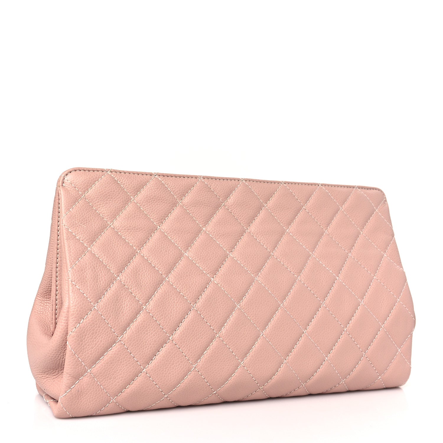 Chanel Caviar Quilted CC Large Clutch Light Pink 3 of 9