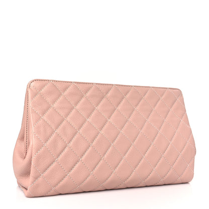 Chanel Caviar Quilted CC Large Clutch Light Pink 3 of 9