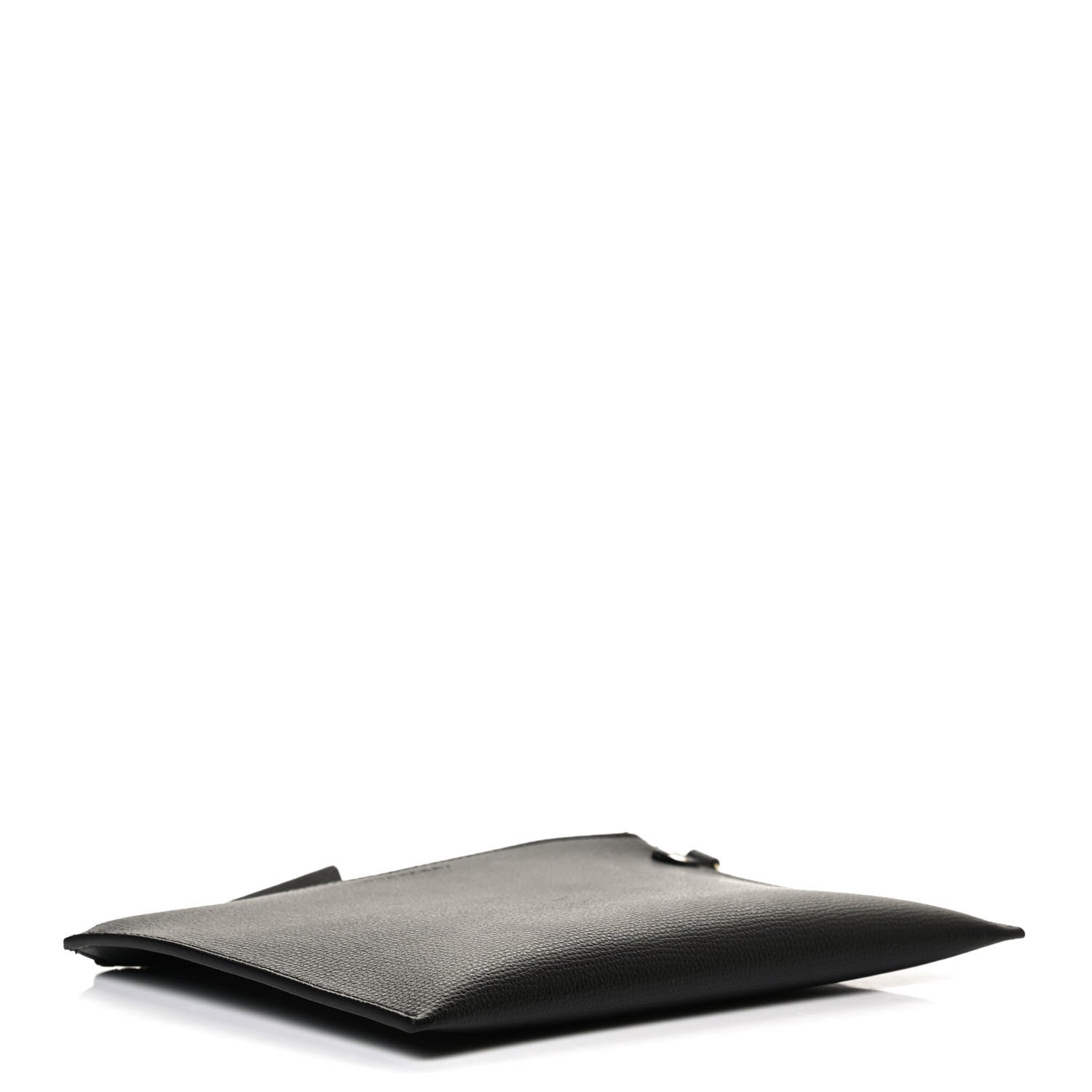 Burberry Grainy Calfskin Haymarket Check Zip Pouch Black 4 of 11