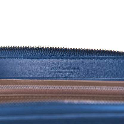 Bottega Veneta Nappa Intrecciato Zip Around Wallet Blue 6 of 7