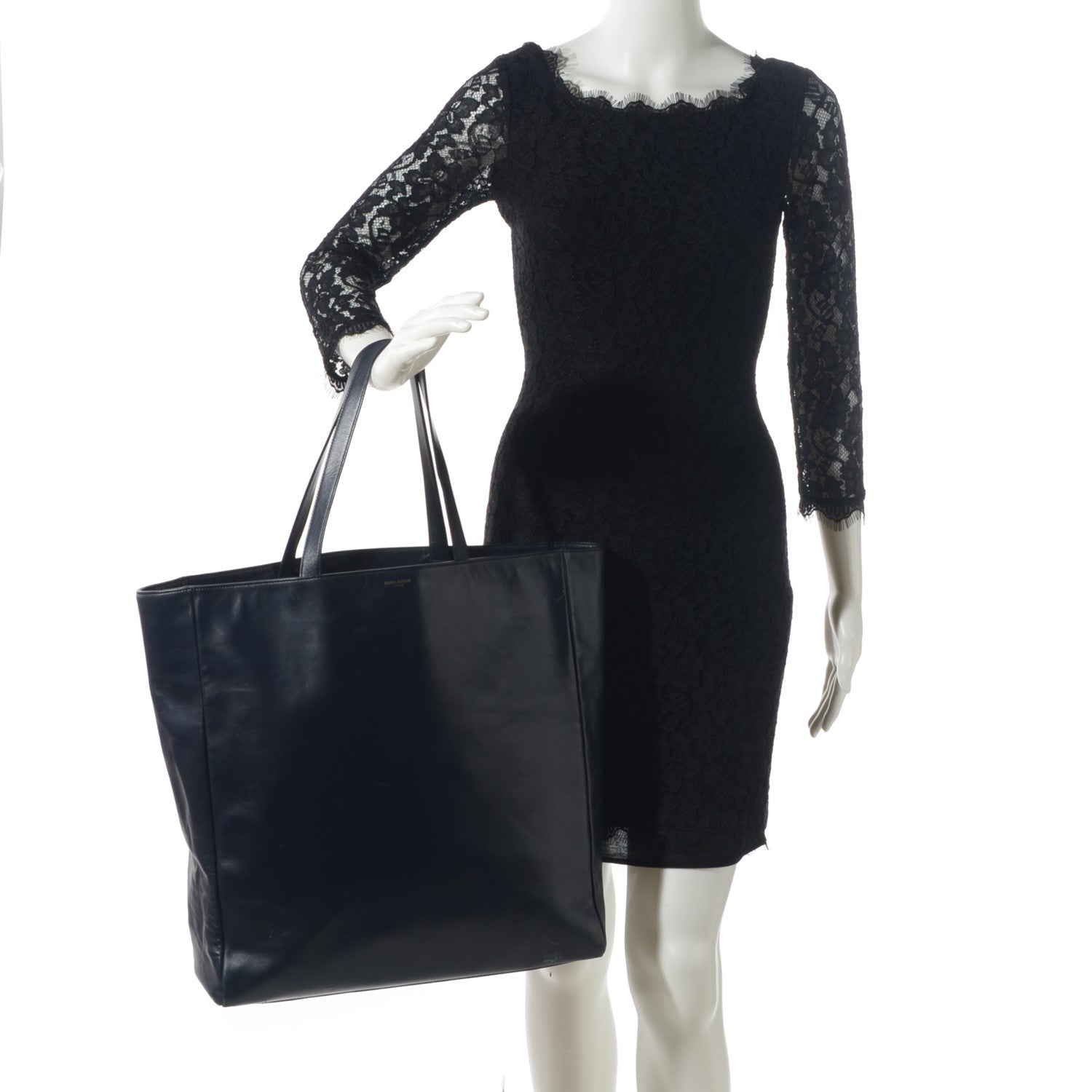 Saint Laurent Soft Calfskin Classic Large Museum Tote Navy 2 of 7