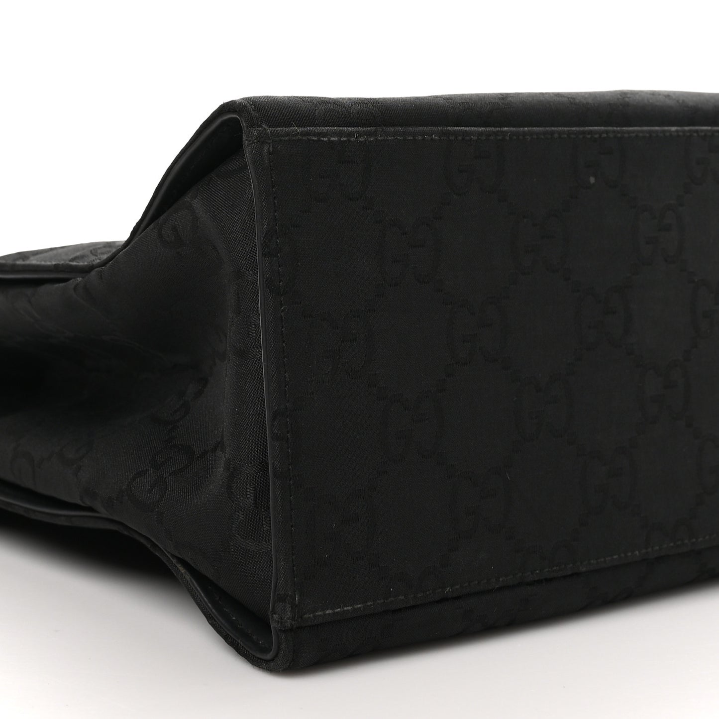 Nylon Monogram Bamboo Handle Bag Black