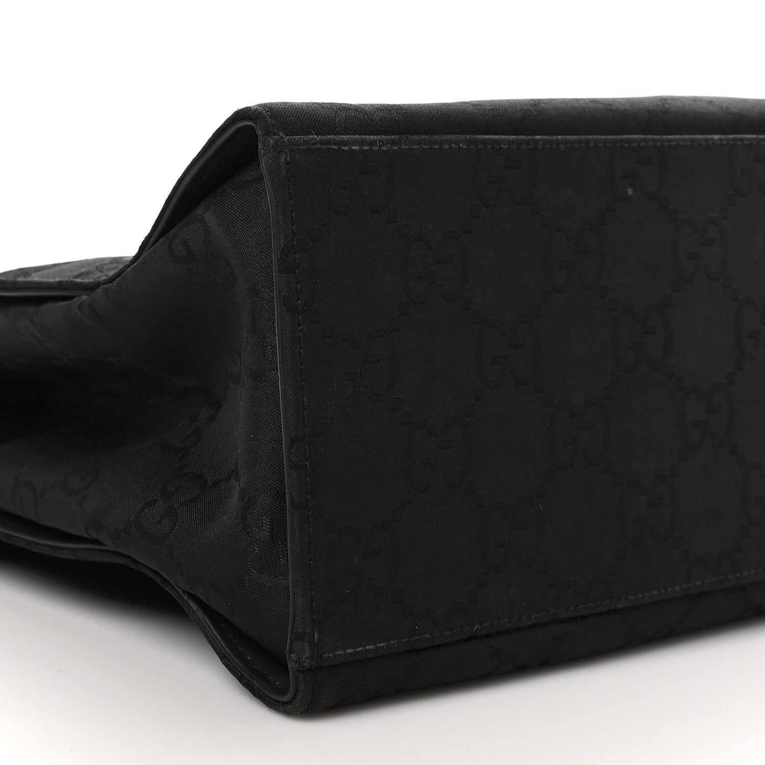 Gucci Nylon Monogram Bamboo Handle Bag Black 9 of 11