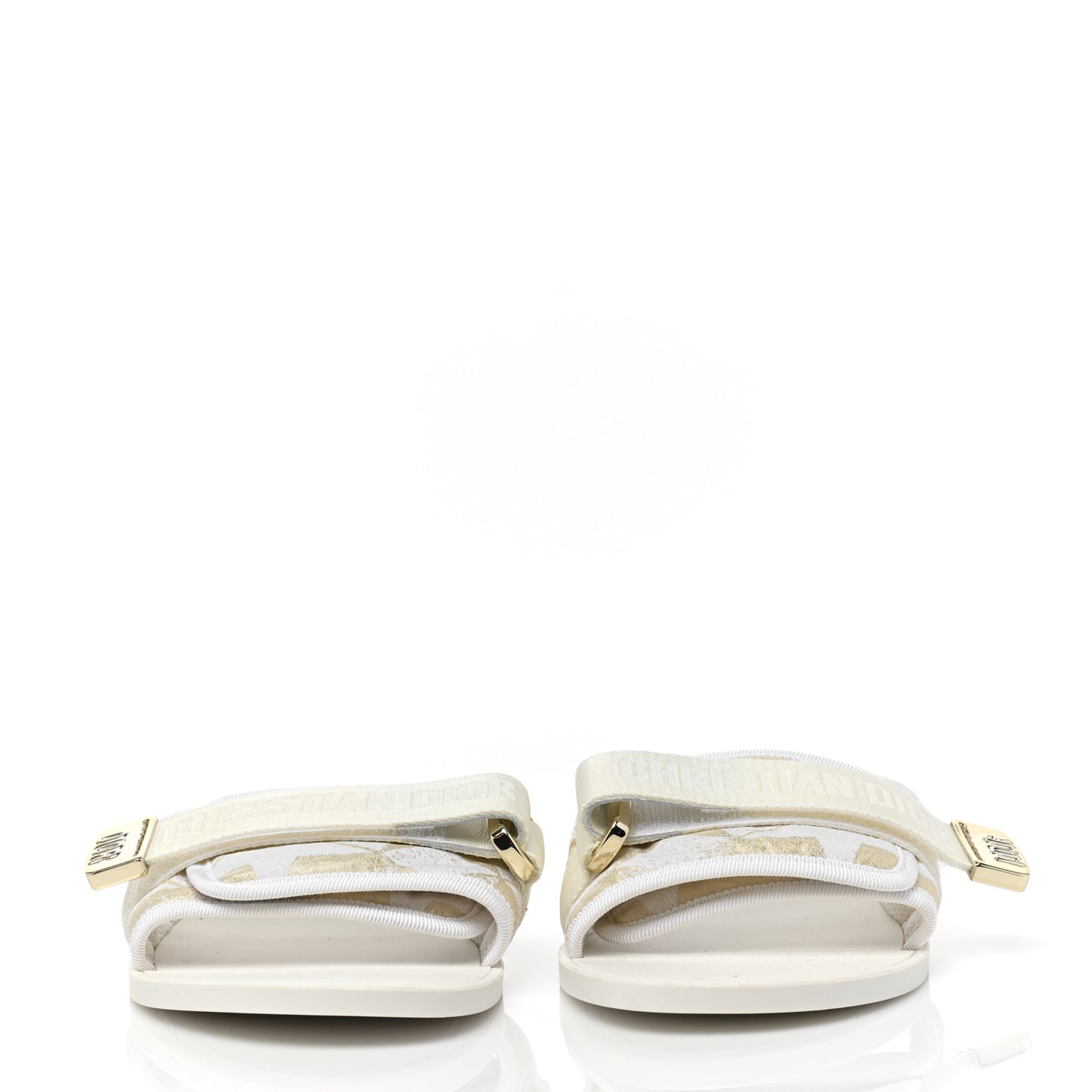 Technical Stretch Fabric Etoile Dio(r)evolution Slide Sandals 39 White Gold