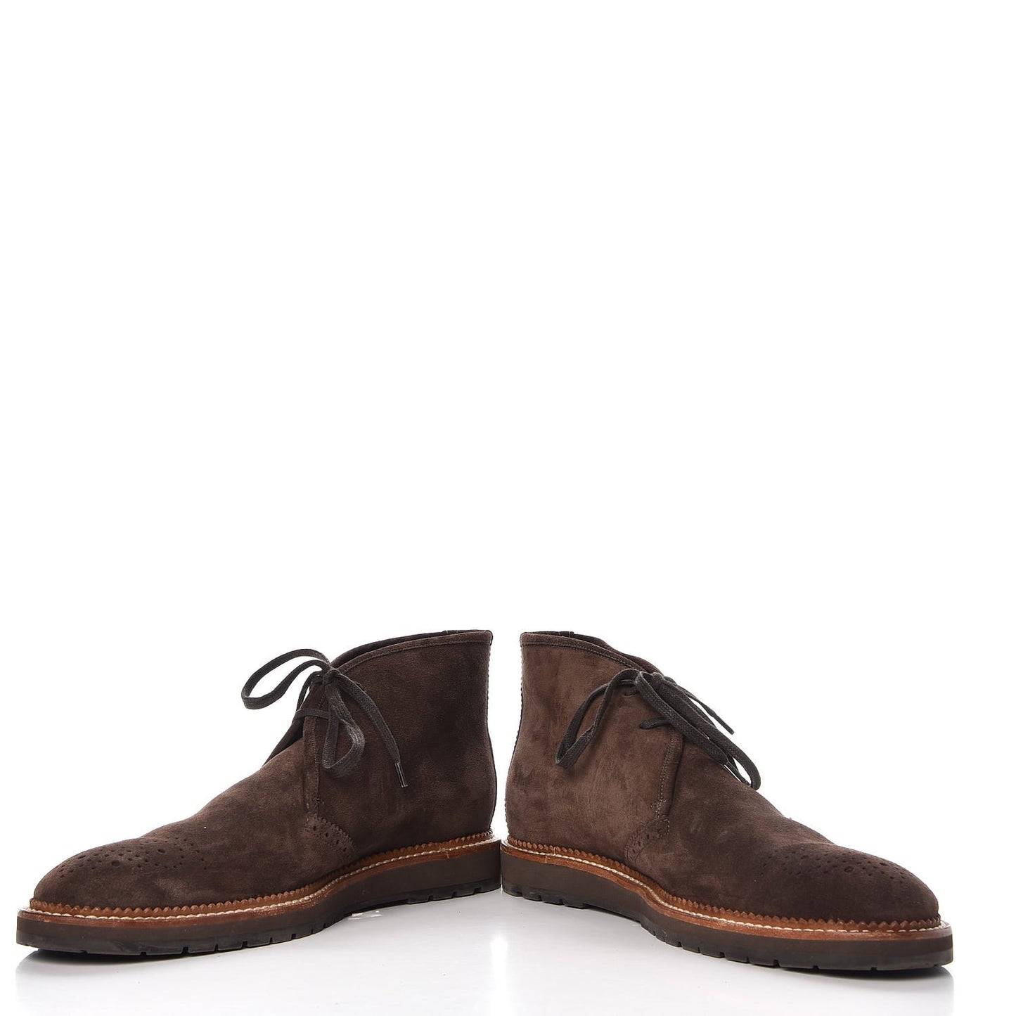 Mens Suede Brogues Ankle Boots 9 Brown