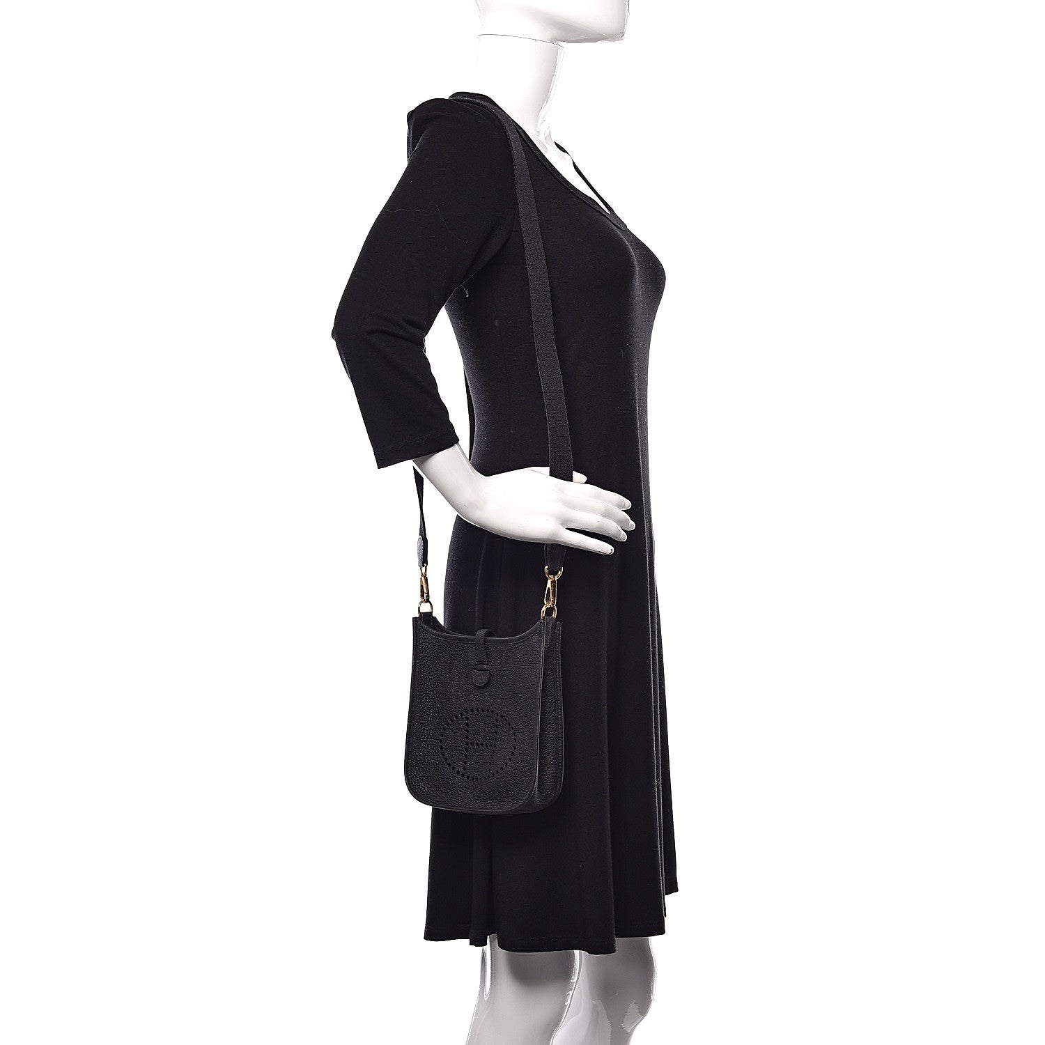 Hermes Taurillon Clemence Evelyne TPM Black 2 of 11