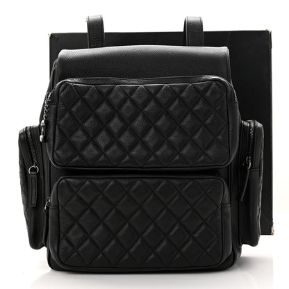 Chanel Grained Calfskin Quilted Large Casual Rock Backpack Black 13 of 13