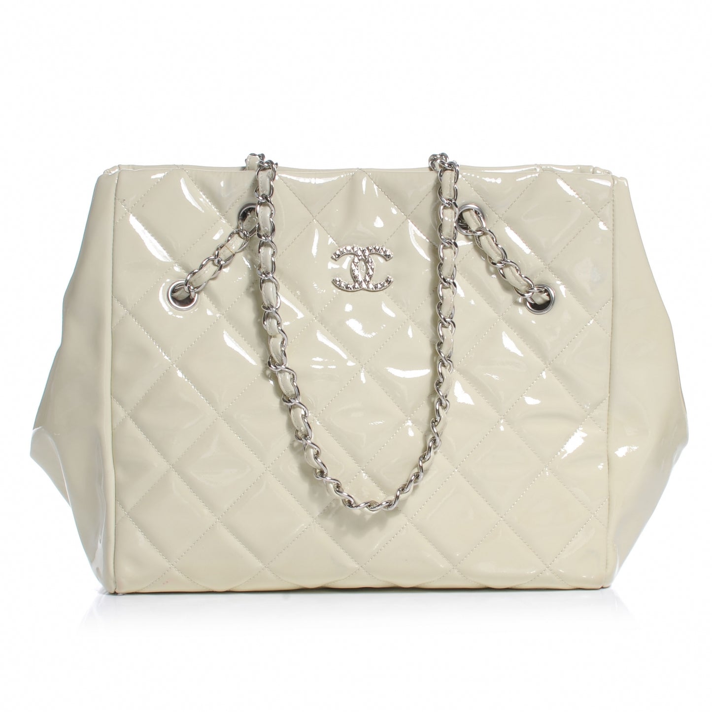 Patent Large Cells Tote White
