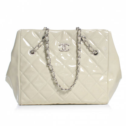 Chanel Patent Large Cells Tote White 1 of 9