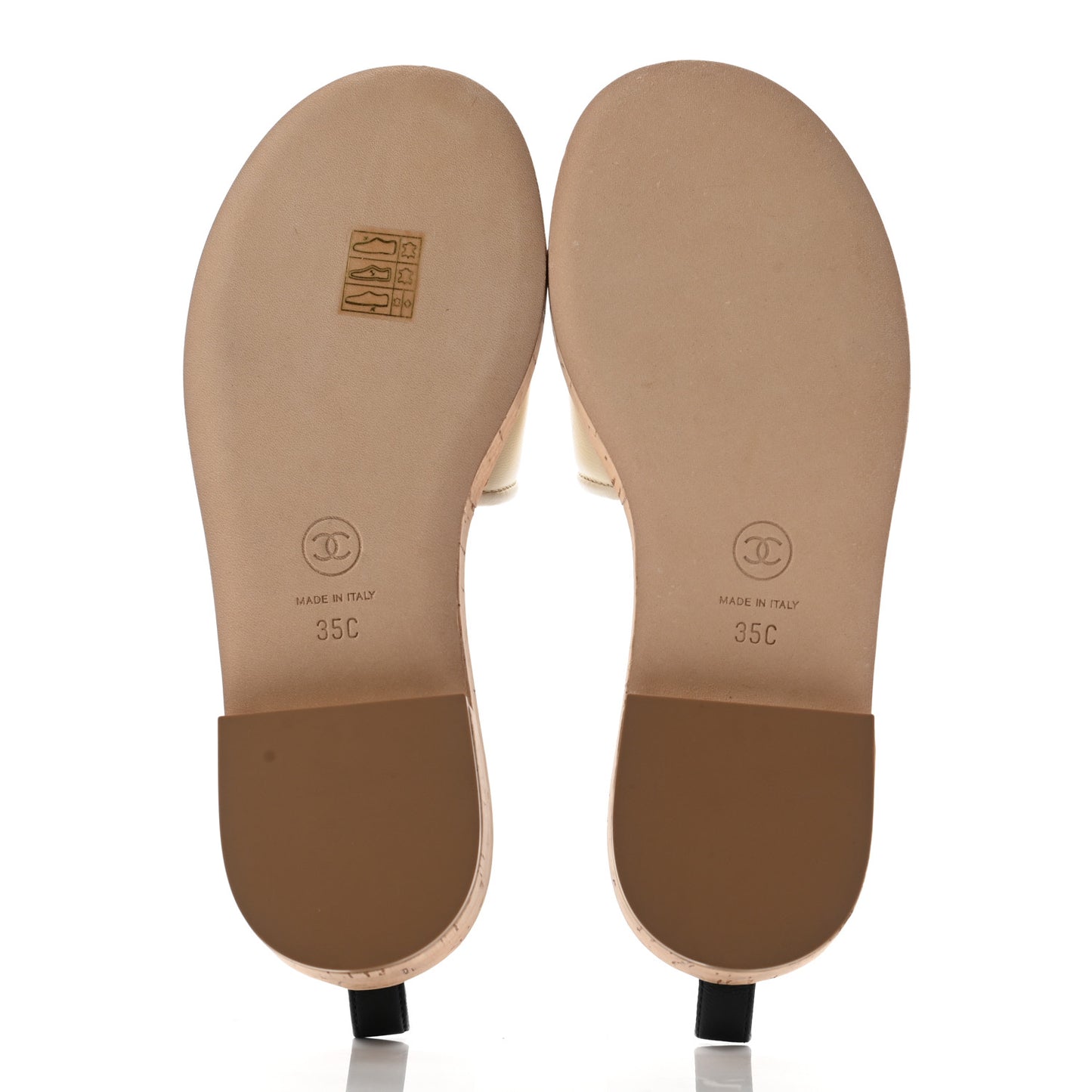 Lambskin CC Mules 35 Ivory Black