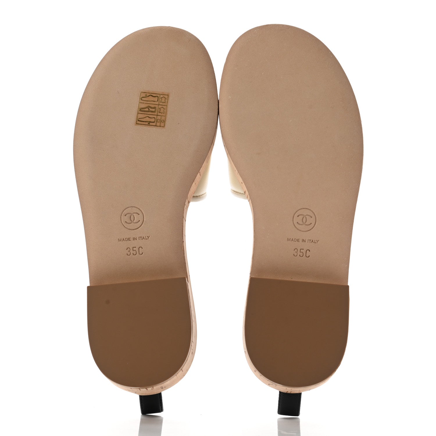 Chanel Lambskin CC Mules 35 Ivory Black 5 of 8