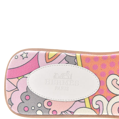Hermes Faubourg Rainbow Oran Sandals 37 White Multicolore 9 of 15