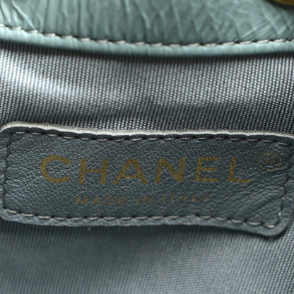 Chanel Crumpled Calfskin Coco Pleats Drawstring Bag Blue 6 of 10