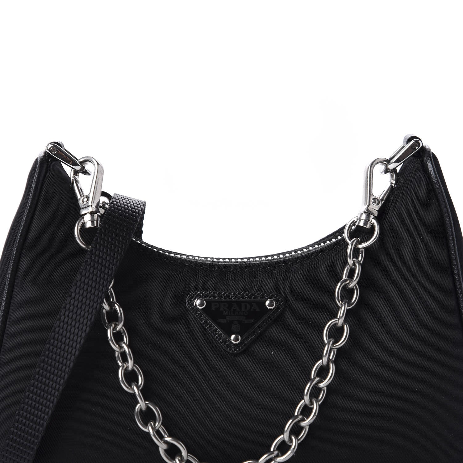 Prada Tessuto Nylon Mini Re-Edition 2000 Shoulder Bag Black 9 of 10