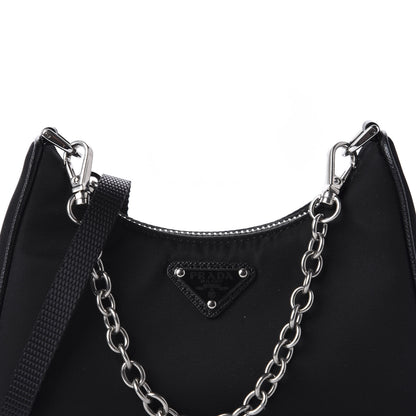 Prada Tessuto Nylon Mini Re-Edition 2000 Shoulder Bag Black 9 of 10