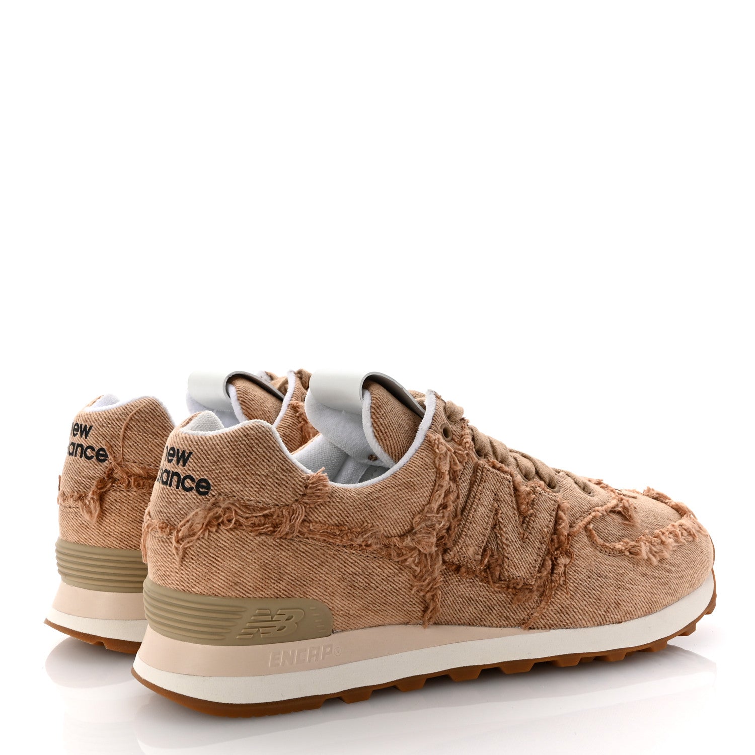 Miu Miu X NEW BALANCE Denim Marmorizzato 574 Sneakers 38.5 Cognac 5 of 10
