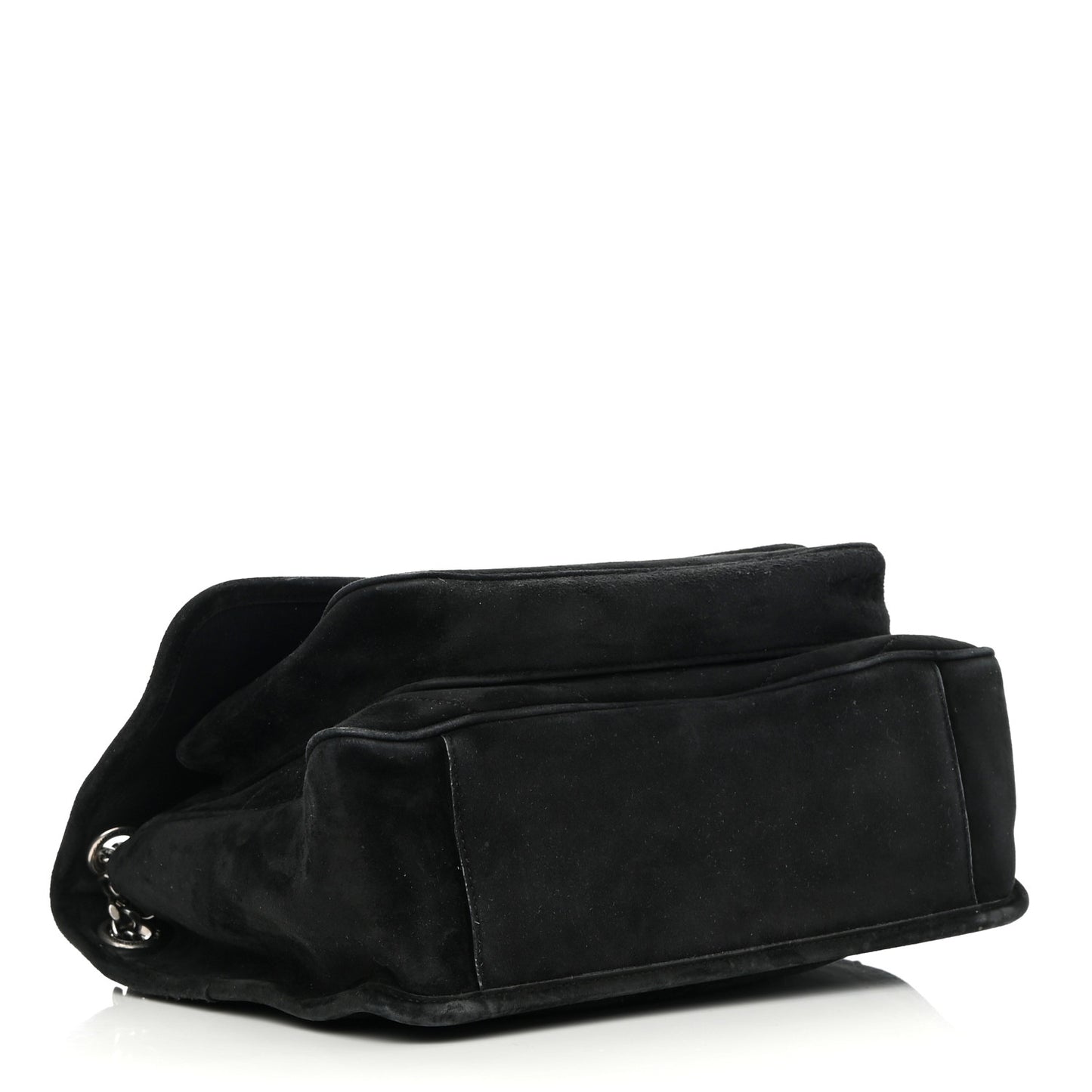 Suede Monogram Medium Niki Chain Satchel Black