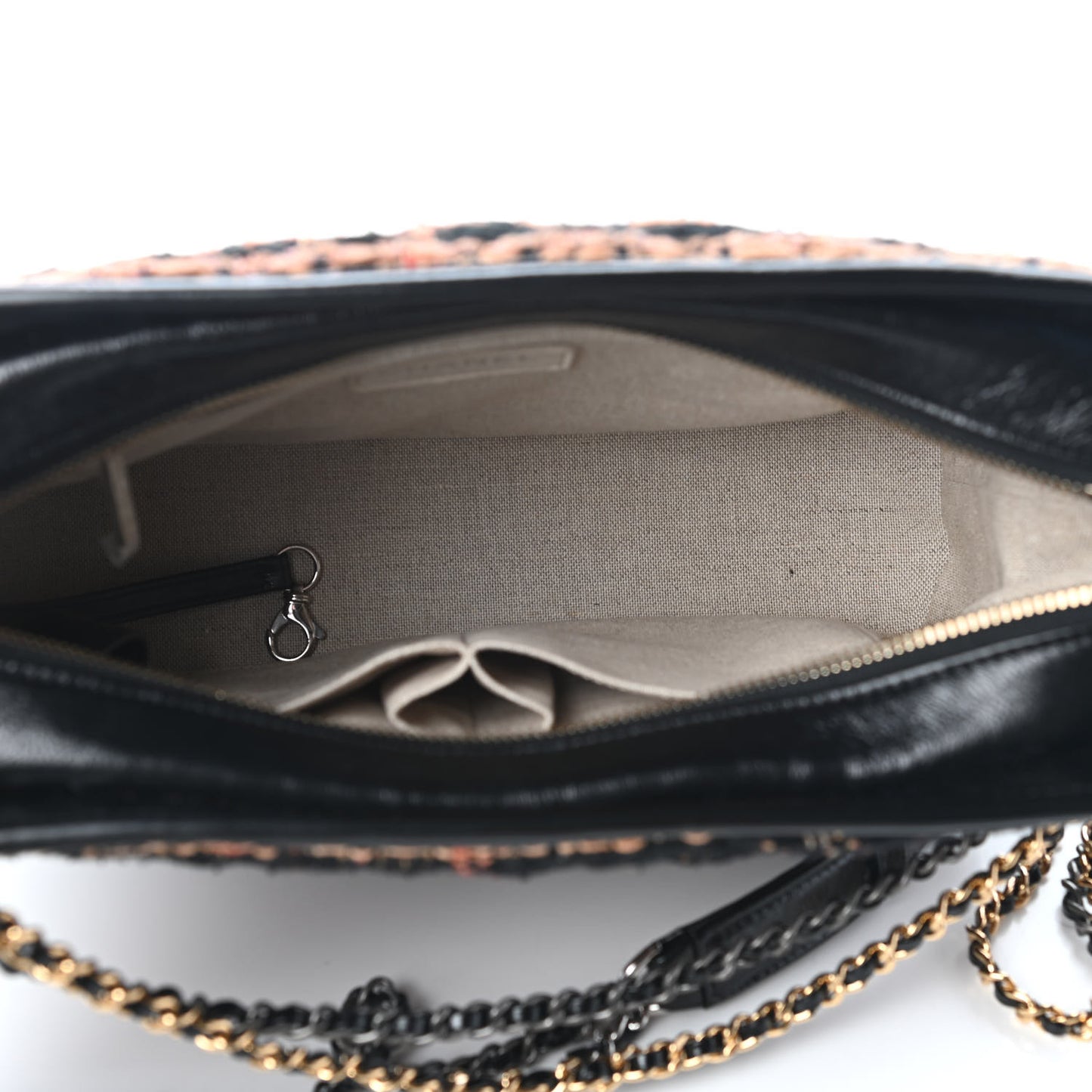 Tweed Calfskin Medium Gabrielle Hobo Black Brown