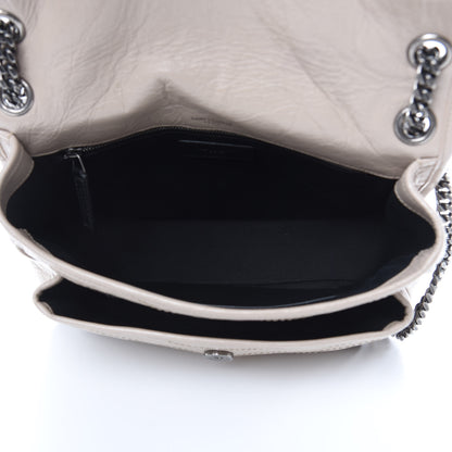 Saint Laurent Crinkled Calfskin Matelasse Monogram Medium Niki Chain Satchel Light Natural 5 of 9